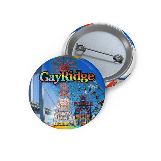 Custom GayRidge Pin Buttons, Fun Accessories, Pride Pins, Travel Souvenirs, LGBT Gifts, Festival Gear